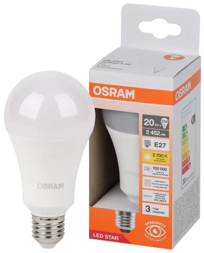 Лампа светодиодная 20 Вт E27 2700 K 250 Lm 180 град. LED Star OSRAM 4058075695474