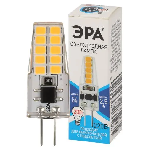 Лампа светодиодная LED-JC-2,5W-220V-SLC-840-G4 (диод, капсула, 2,5Вт, нейтр, G4) (20/500/24500) | Б0