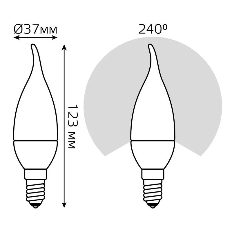 Лампа светодиодная LED 6.5 Вт 520 лм 3000К свеча на ветру теплый E14 AC 220В Black Gauss