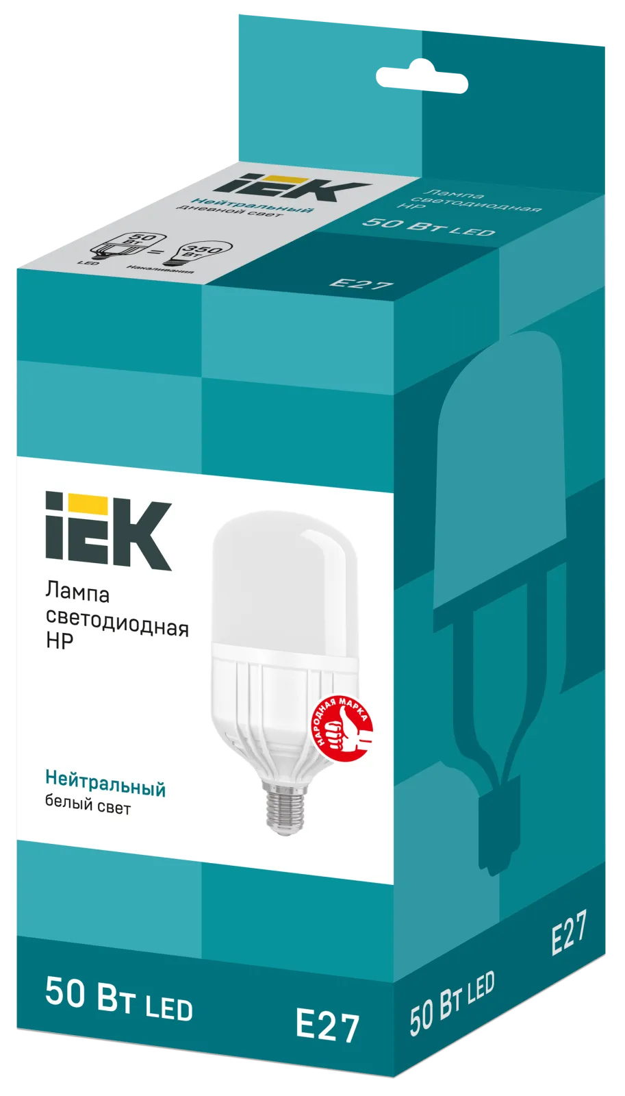 Лампа светодиодная HP 50Вт 4000К нейтр. бел. E27 230В IEK LLE-HP-50-230-40-E27