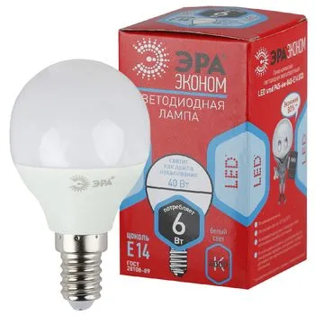 Лампа светодиодная 6Вт E14 4000 K 480 Lm 270 град. ECO