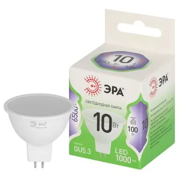 Лампа светодиодная GREEN LINE MR16-10W-865-GU5.3 GL GU5.3 10Вт софит свет холод. Эра Б0066997