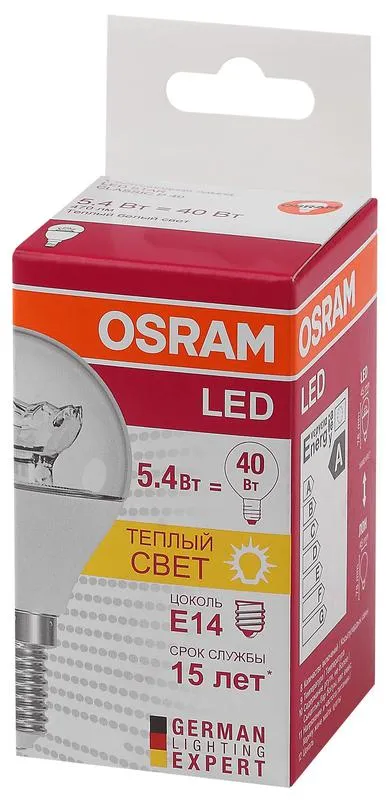 Лампа светодиодная LED STAR Classic P 5, прозрачная колба, Е14 LS CLP40 5, 4W/830 230V CL E1410X1RU 