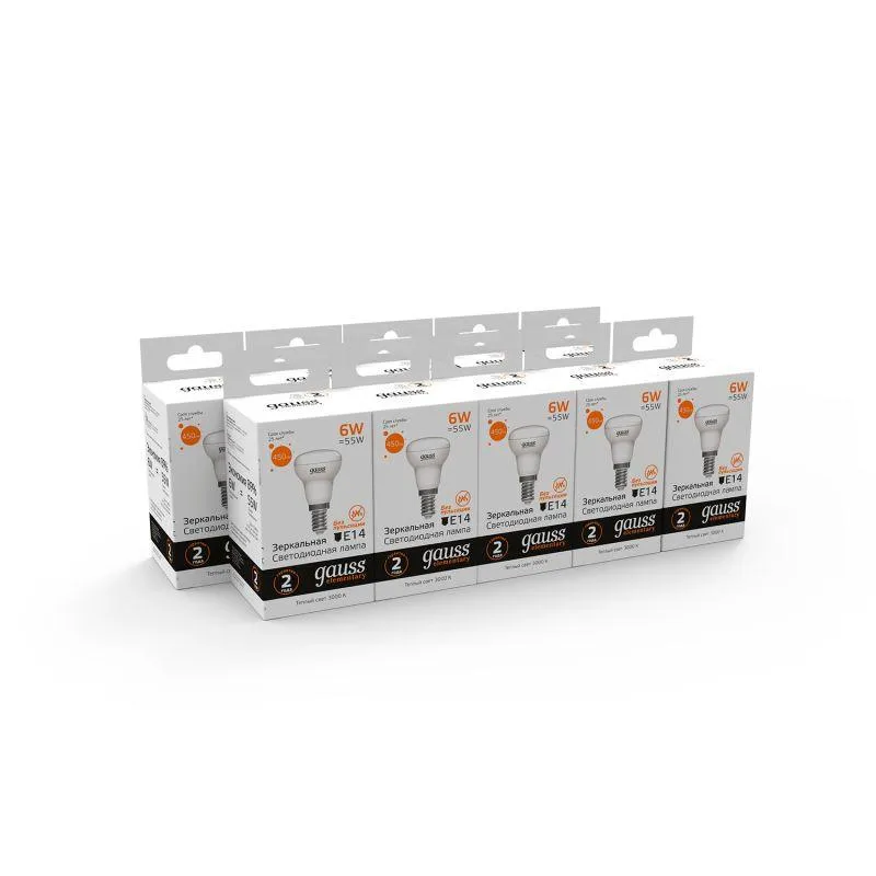 Лампа светодиодная LED 6 Вт 450 лм 3000К грибок R50 теплый E14 AC 220В Elementary Gauss