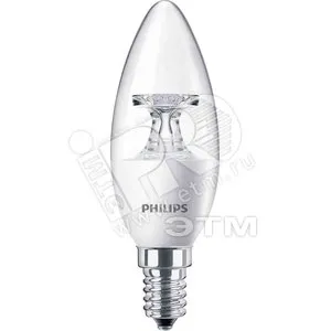 Лампа светодиодная LED 5.5(40)Вт Е14 4000К B35 прозрачная свеча