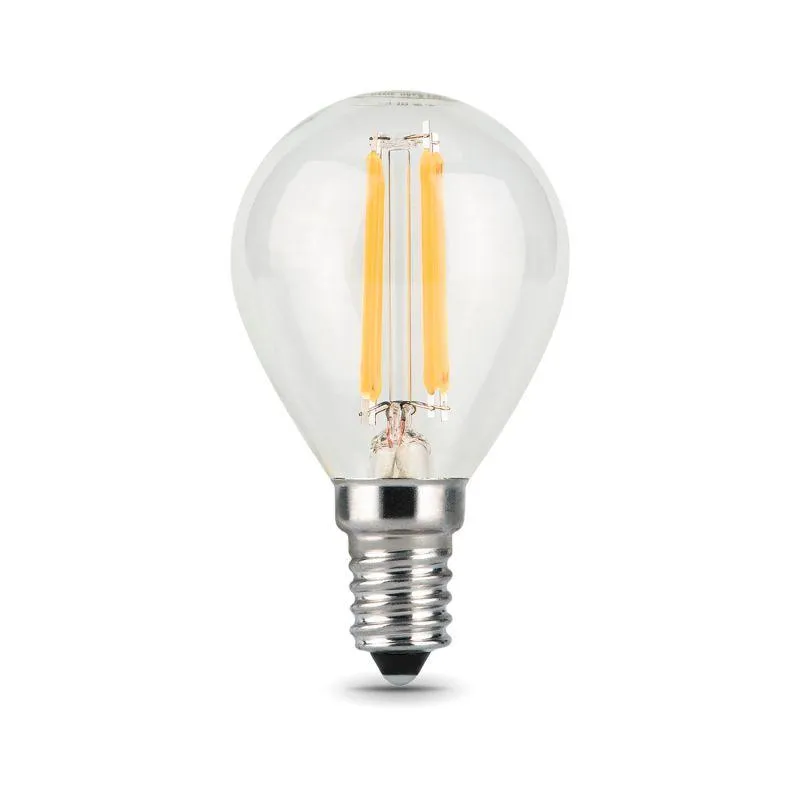 Лампа светодиодная филаментная Black Filament 9Вт P45 шар 2700К тепл. бел. E14 680лм GAUSS 105801109