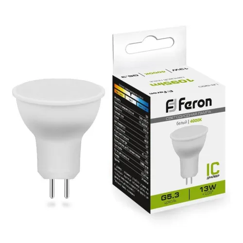 Лампа светодиодная LB-960 13Вт MR16 4000К G5.3 230В FERON 38189