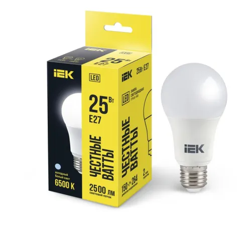 Лампа светодиодная LED A80 груша 25Вт 230В 6500К E27 | LLE-A80-25-230-65-E27 | IEK