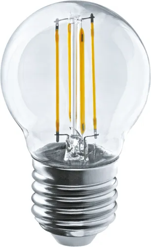 Лампа светодиодная LED 4Вт Е27 230В 2700К NLL-F-G45-4-230-2.7K-E27 шарик прозрачный | 71310 | Naviga