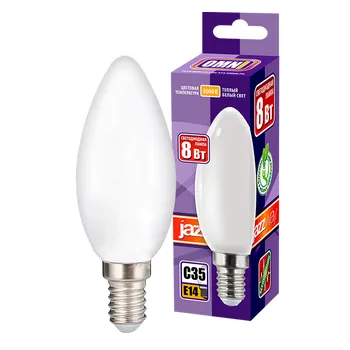 Лампа светодиодная филаментная PLED OMNI 8Вт C35 3000К тепл. бел. E14 230В/50Гц FR JazzWay 5020856