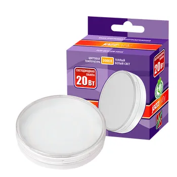 Лампа светодиодная LED 20Вт GX70 220В 3000К PLED-GX70 таблетка (плоский цилиндр) | 1027689A | Jazzwa