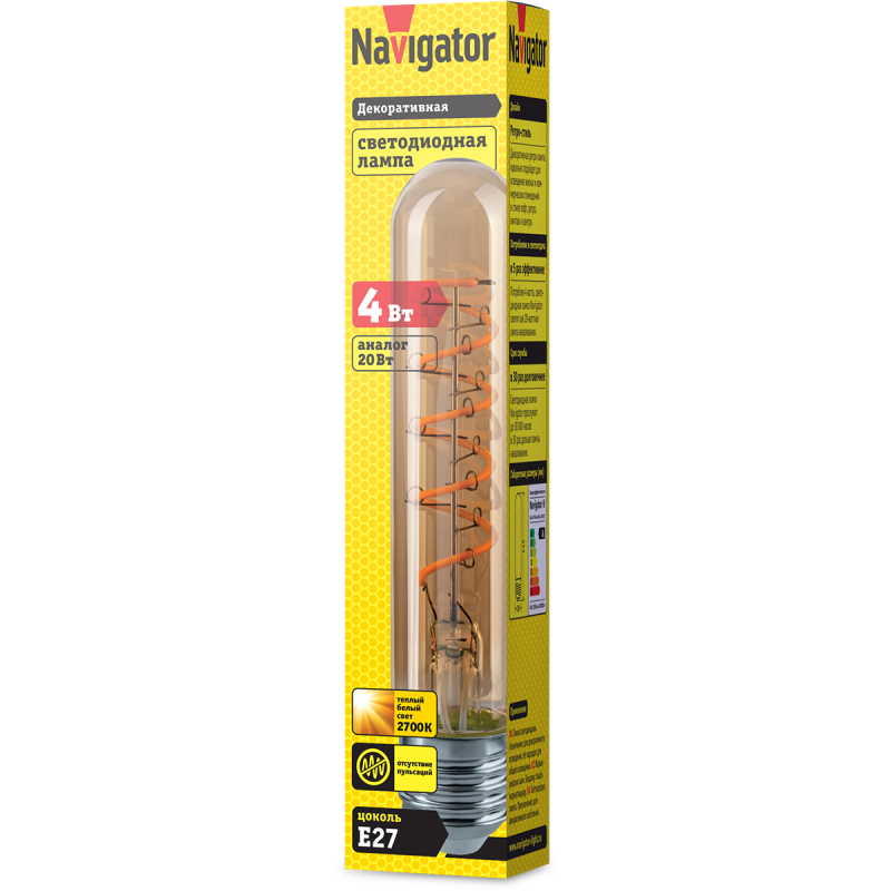Лампа светодиодная 14 502 NLL-F-T30-4-230-2.7K-E27 |14502 |Navigator