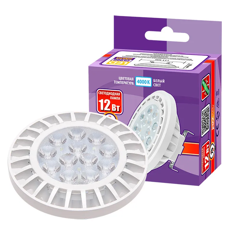Лампа светодиодная LED 12Вт G53 220В 4000К PLED-AR111 отражатель (рефлектор) | 1033895 | Jazzway