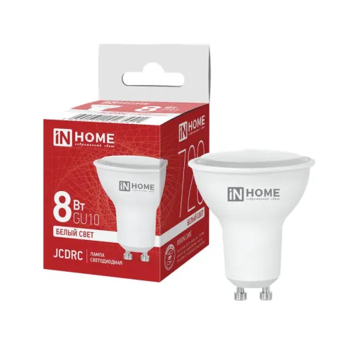 Лампа светодиодная LED-JCDRC-VC 8Вт рефлектор 4000К нейтр. бел. GU10 720лм 230В IN HOME 469061202344