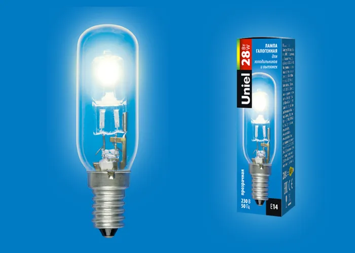 Лампа галогенная HCL-28/CL/E14/F25 special для холодильников и вытяжки прозр. картон Uniel UL-000056