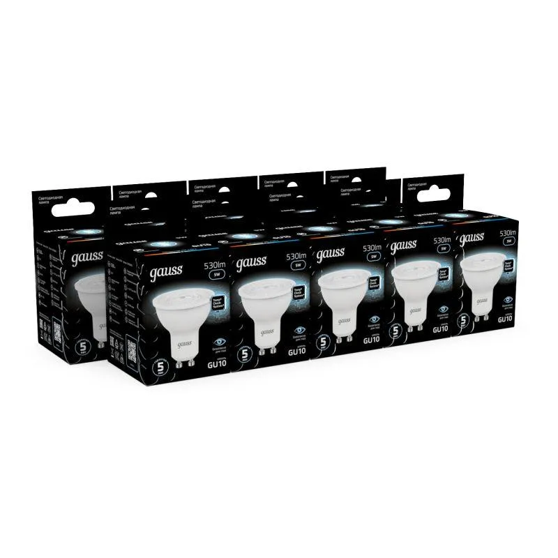Лампа светодиодная LED 5 Вт 530 лм 4100К софит MR16 нейтральный GU10 AC 220В Black Gauss