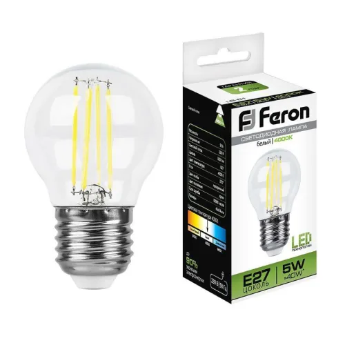 Лампа светодиодная LB-61 5Вт 4000К E27 230В FERON 25582