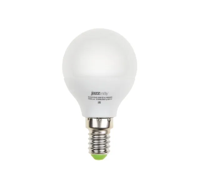 Лампа светодиодная LED 5Вт E14 220В 3000К PLED- ECO-G45 шар | 1036896A | Jazzway
