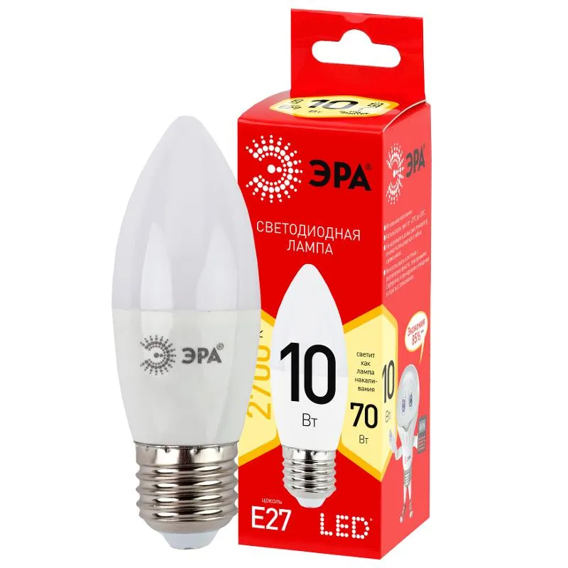 Лампа светодиодная RED LINE LED B35-10W-827-E27 R E27 / Е27 10 Вт свеча теплый белый свет | Б0052377