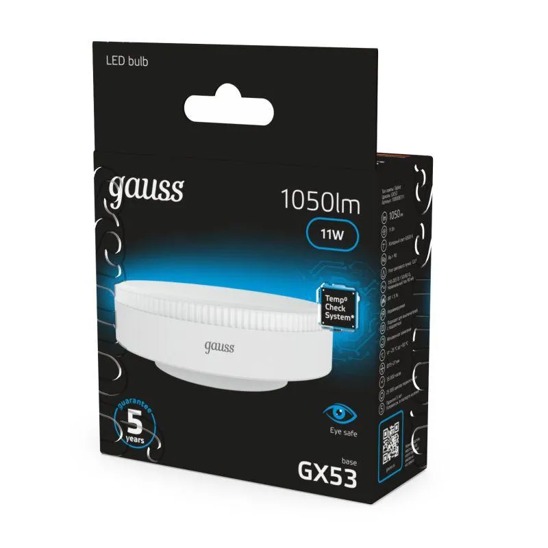 Лампа светодиодная 11 Вт GX53 6500 K 1050 Lm 120 град. Gauss 108008311