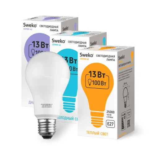 Лампа Sweko 42LED-A60-13W-230-3000K-E27 (38731)