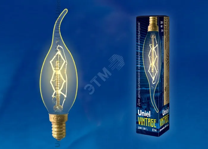 Лампа накаливания IL-V-CW35-60/GOLDEN/E14 Uniel UL-00000483