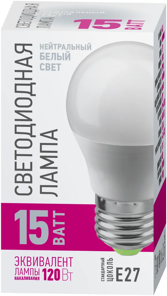 Лампа светодиодная 90 438 OLL-G45-15-230-4K-E27-PROMO ОНЛАЙТ 90438