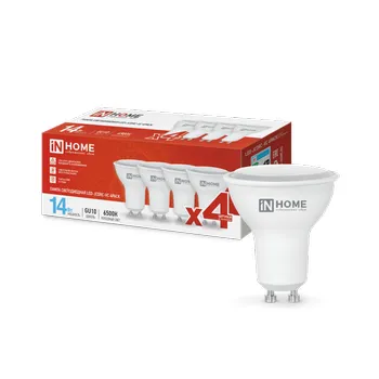 Лампа светодиодная LED-JCDRC-VC 4PACK 14Вт 230В GU10 6500К 1260лм (уп.4шт) IN HOME 4690612055886