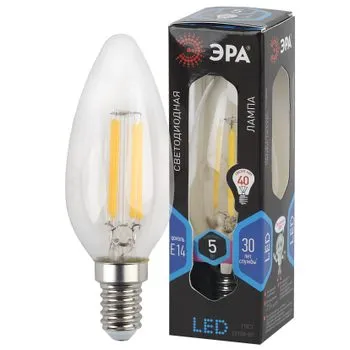 F-LED B35-5W-840-E14 филамент, свеча, 5Вт, нейтр, E14