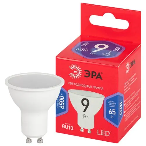 Лампа светодиодная ЭКО LED MR16-9W-865-GU10 R (диод, софит, 9Вт, хол, GU10) | Б0045352 | ЭРА
