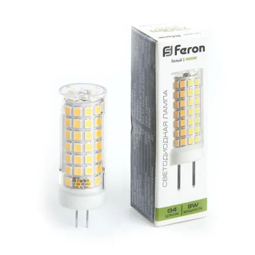 Лампа светодиодная LB-434 9Вт JCD 4000К G4 230В FERON 38144