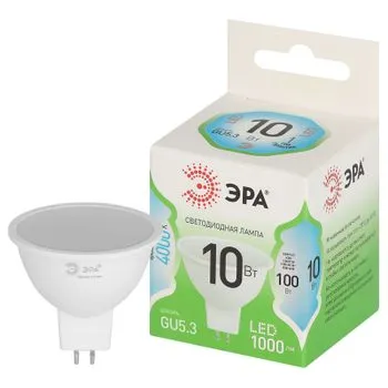 Лампа светодиодная GREEN LINE MR16-10W-840-GU5.3 GL GU5.3 10Вт софит яркий свет бел. Эра Б0067064