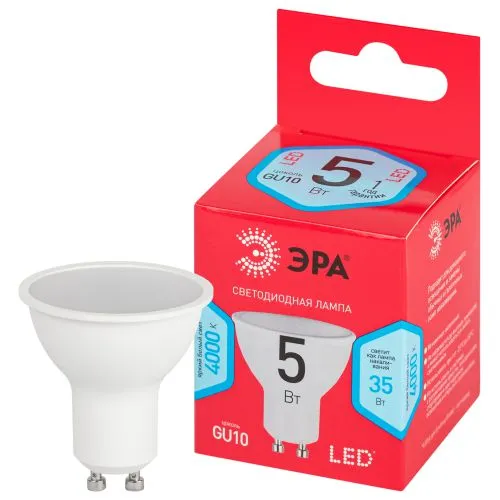 Лампа светодиодная RED LINE LED MR16-5W-840-GU10 R GU10 5 Вт софит нейтральный белый свет | Б0050689