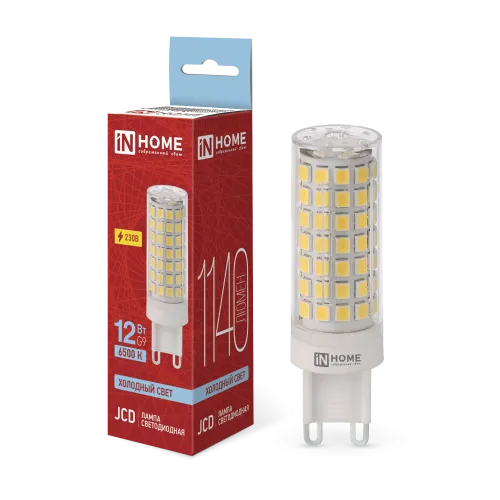 Лампа светодиодная LED-JCD 12Вт 230В G9 6500К 1140лм IN HOME 4690612060330