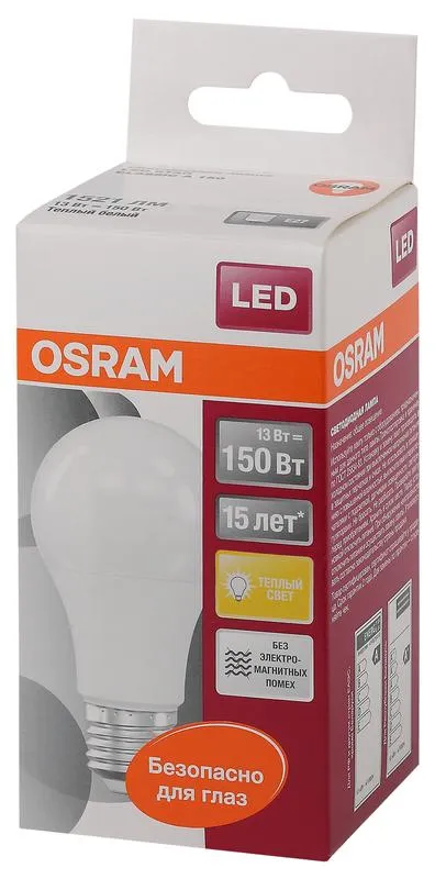 Лампа светодиодная LED SCLA150 14W/827 230VFR E2710X1RU OSRAM | 4058075056985 | LEDVANCE
