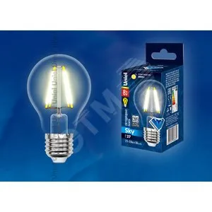 Лампа светодиодная LED-A60-8Вт/WW/E27/CL грушевидная PLS02WH картон Uniel UL-00000198