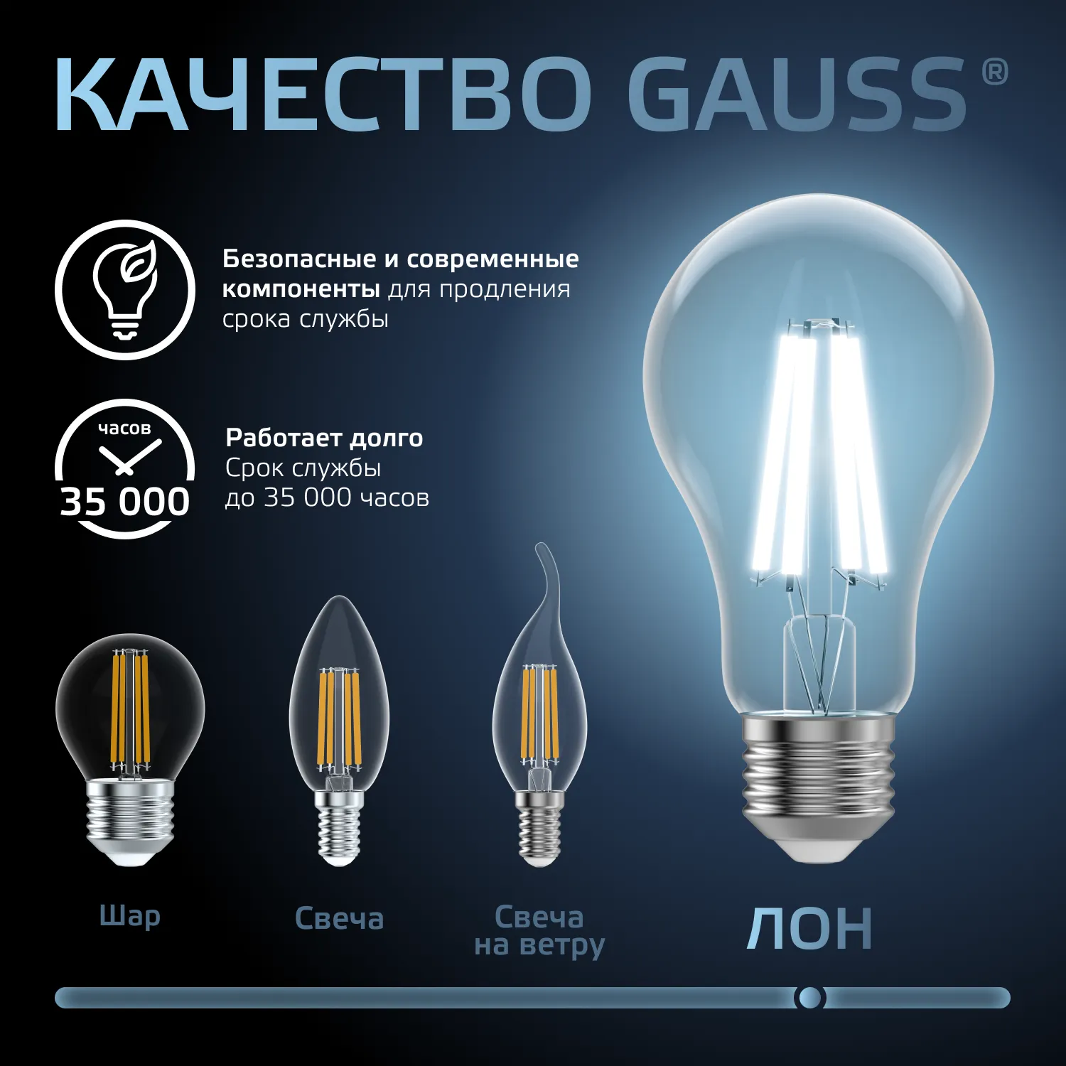 Лампа светодиодная филаментная Black Filament 20Вт A60 грушевидная 4100К нейтр. бел. E27 1850лм GAUS