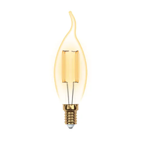 Лампа светодиодная LED-CW35-5W/GOLDEN/E14 GLV21GO Vintage форма "свеча на ветру" зол. колба упак. ка