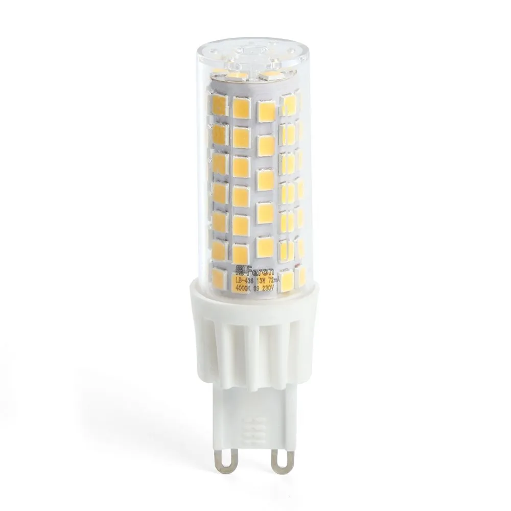 Лампа светодиодная LB-436 13Вт JCD 6400К G9 230В FERON 38154