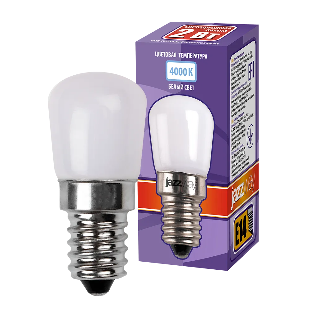 Лампа светодиодная LED 2Вт E14 220В 4000К PLED- T22/50 FROSTED трубчатая | 5001985 | Jazzway