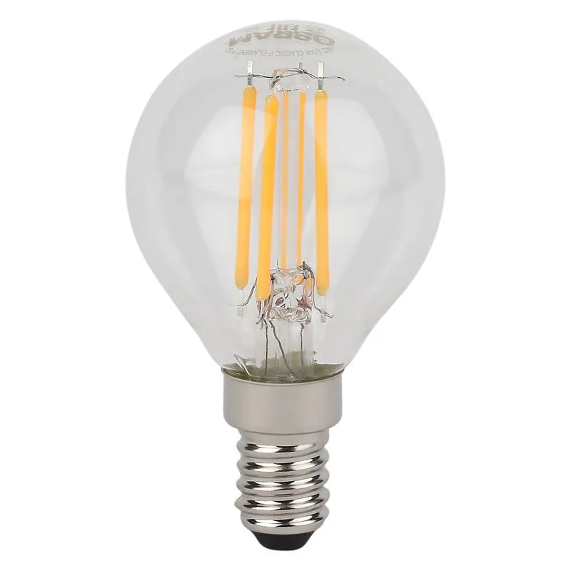 Лампа светодиодная филаментная LSCLP60 5W/827 230VFILCL 5Вт 2700К тепл. бел. E14 600лм P угол пучка 