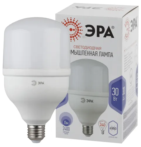 Лампа светодиодная промышленная LED POWER T100-30W-6500-E27 ЭРА (диод, колок, 30 Вт, хол, E27) (20/6