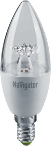 Лампа светодиодная 71 853 NLL-C37-7-230-4K-E14-CL 7Вт свеча 4000К нейтр. бел. E14 525лм 176-264В Nav
