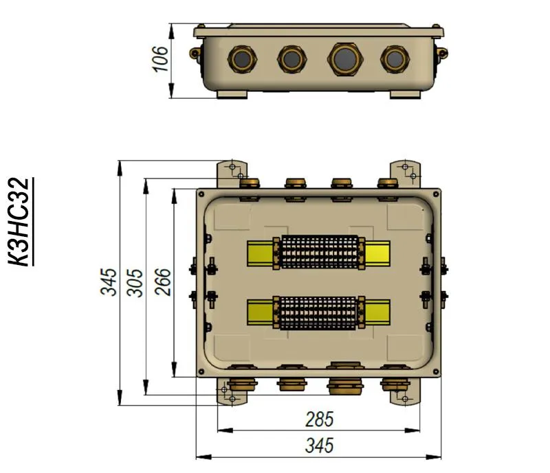 Коробка КЗНС-32 У2 IP54 пластик. ввод ГОФРОМАТИК/ЗЭТАРУС zeta30357