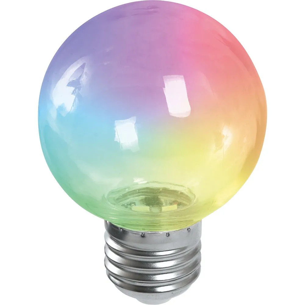 Лампа светодиодная LB-371 3Вт G60 шар прозрачная E27 230В RGB плавная смена цвета FERON 38133