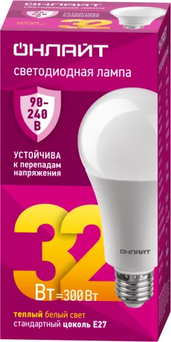 Лампа светодиодная 90 536 OLL-A70-32-230-2.7К-E27 PRO 90-240В ОНЛАЙТ 90536