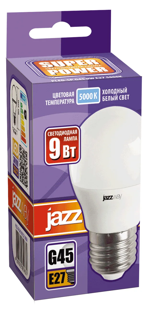 Лампа светодиодная LED 9Вт E27 230В 5000К PLED- SP G45 | 2859662A | Jazzway