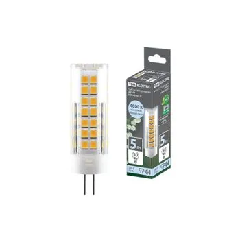 Лампа светодиодная G4-5 Вт-230 В-4000 К, SMD, 16x55 мм | SQ0340-0217 | TDM