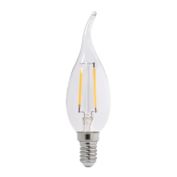 Лампа светодиодная LED 4Вт E14 360Лм 230В/50Гц теплыйпрозрачная свеча на ветру