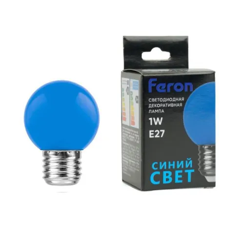 Лампа светодиодная, цветная 1 Вт E27 270 град. FERON 25118